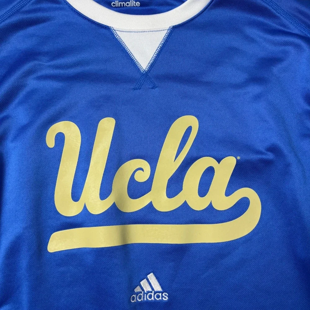 UCLA Adidas Long Sleeve Shirt Mens L Blue NCAA Training Climalite 4976A